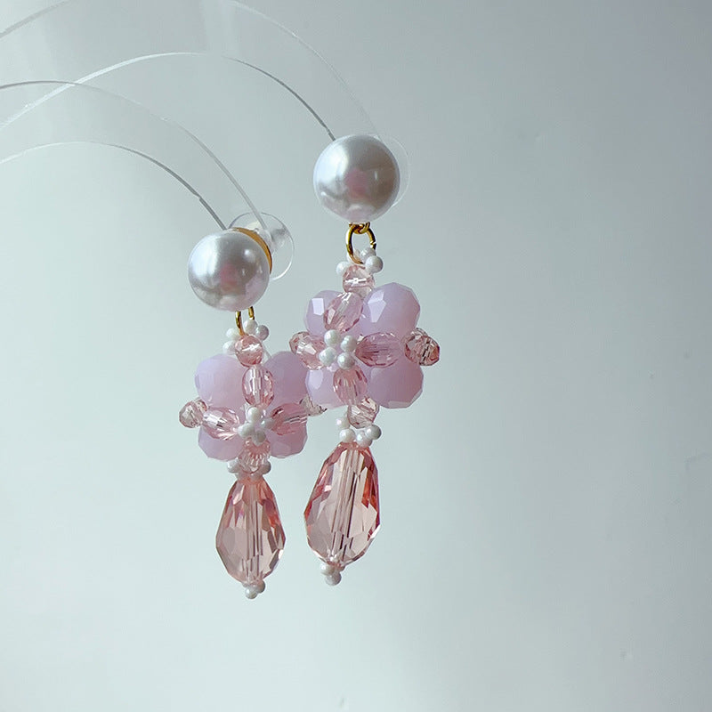 Boucles d'oreilles pendantes en forme de fleur, boucles d'oreilles d'ambiance lumineuse et belle