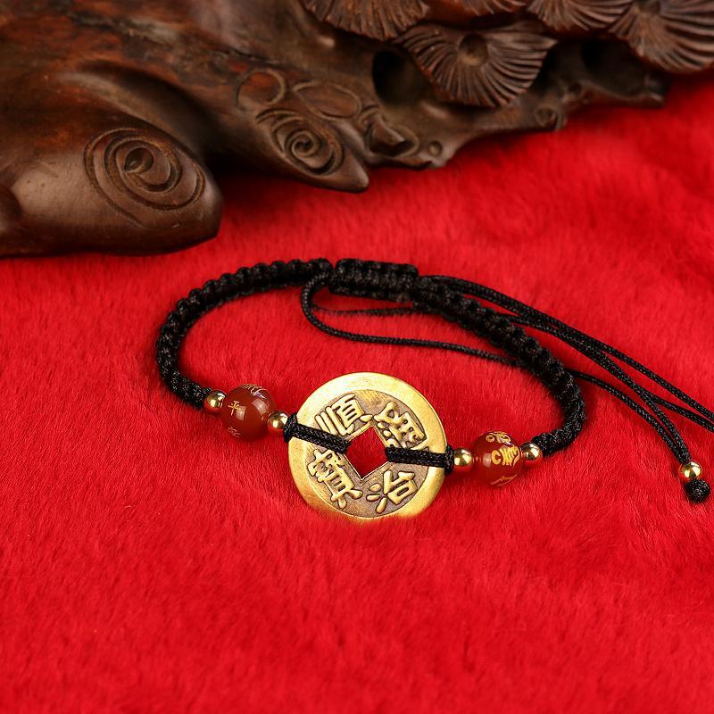 Seilgeflecht Sechs Worte Mantra Achat Perlen Dynastie Armbänder