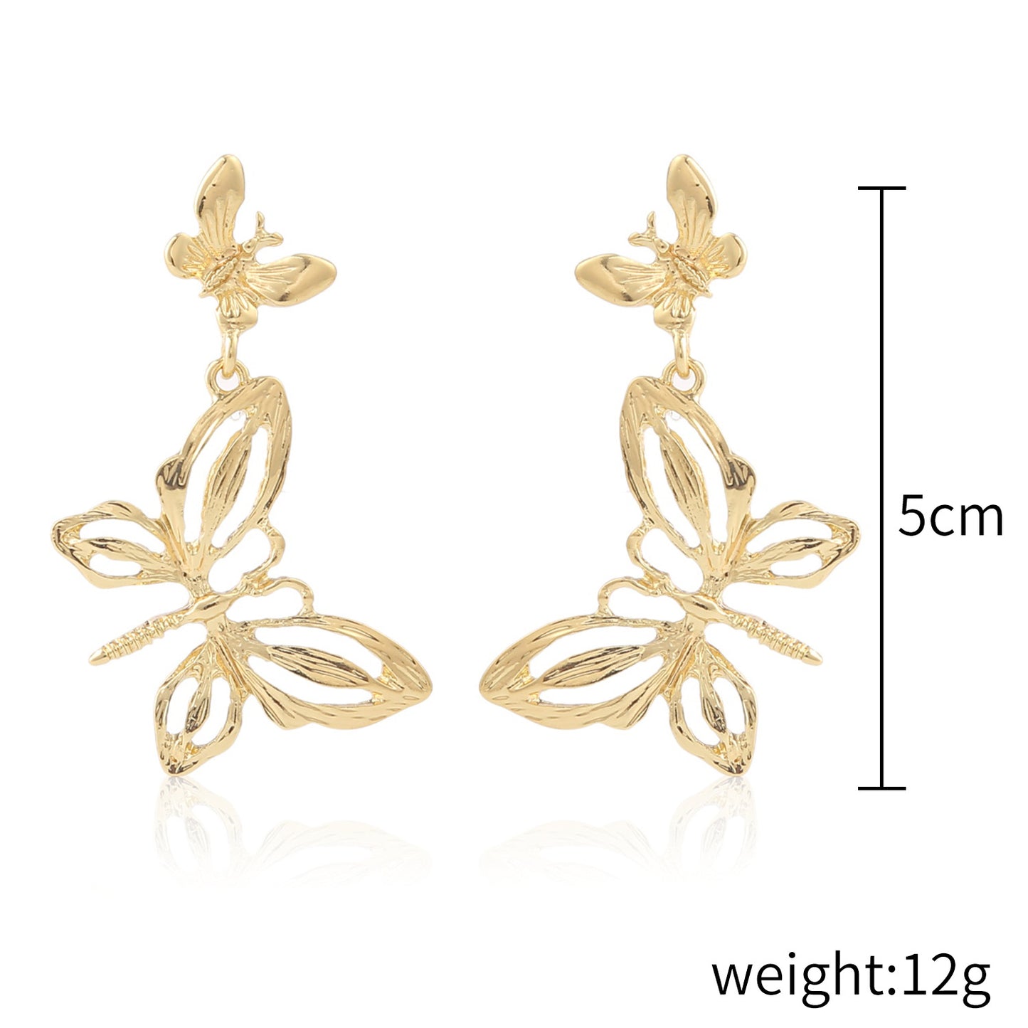 Boucles d'oreilles à clip d'oreille style mignon papillon bohème exagéré