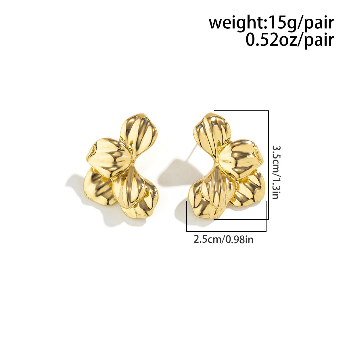 Boucles d'oreilles simples de tempérament de style français de forme géométrique cool