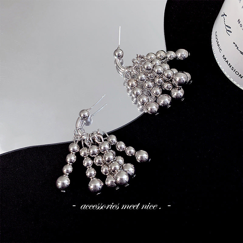 Women's Drop Zircon Tassel Chain Niche Design Earrings