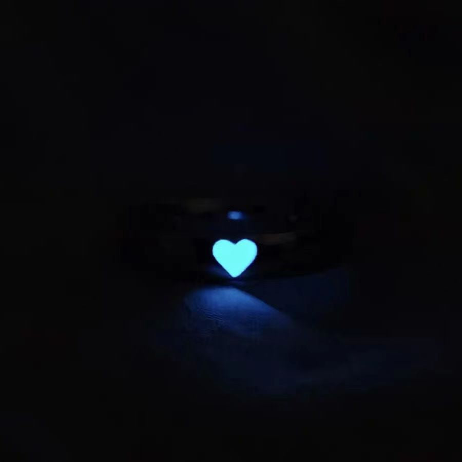 Niche Love Luminous Adjustable Mouth One Pair Of Lovers For Rings