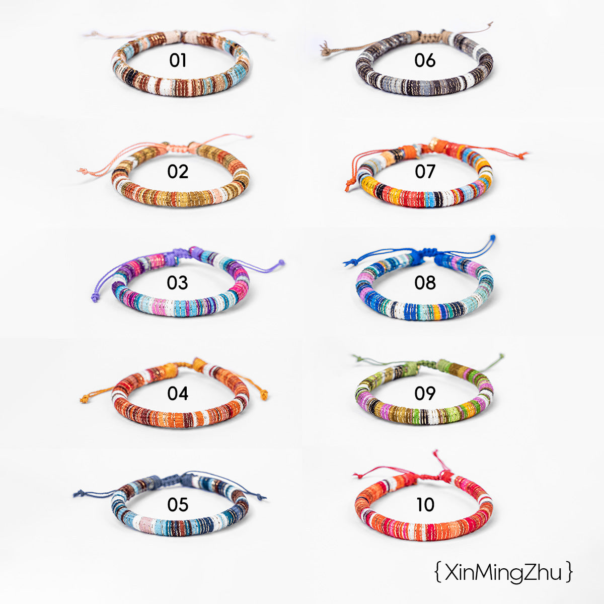 Bracelets extensibles Veet en tissu coton et lin, couleur magique, or