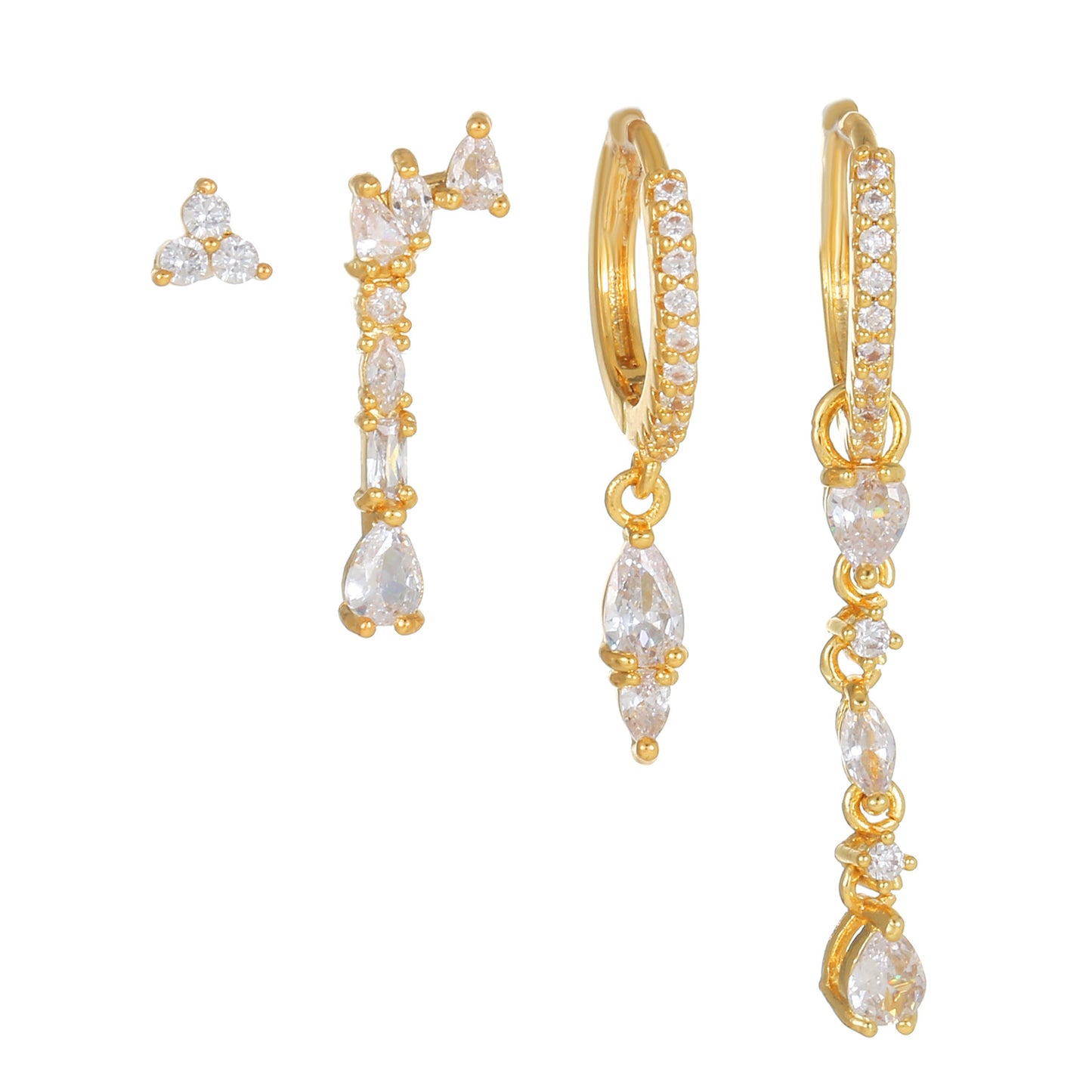 Trendy Suit Geometric Zircon Ear Ornament Earrings