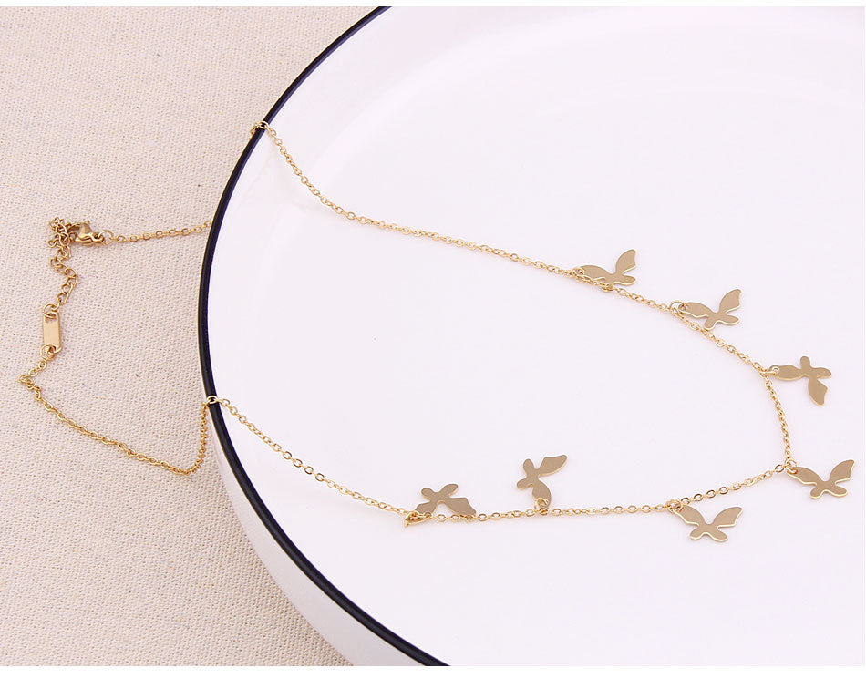 Women's Stainless Steel Gold Sier Star Butterfly Necklaces