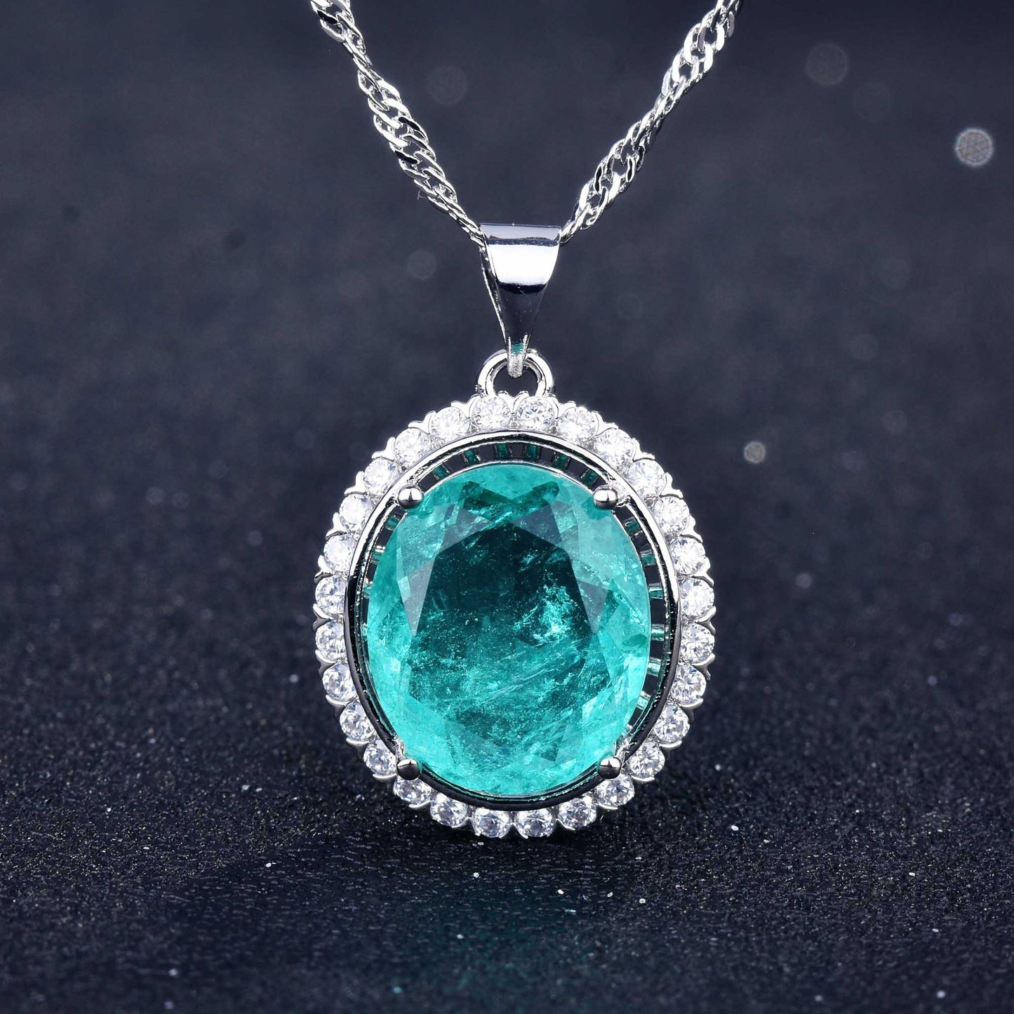 Brazil Paraiba Colored Gems Live Broadcast Pendants