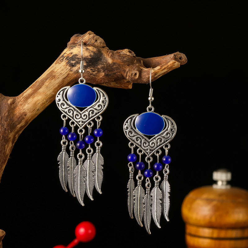 Turquoise Ethnic Style Retro Alloy Yunnan Rings