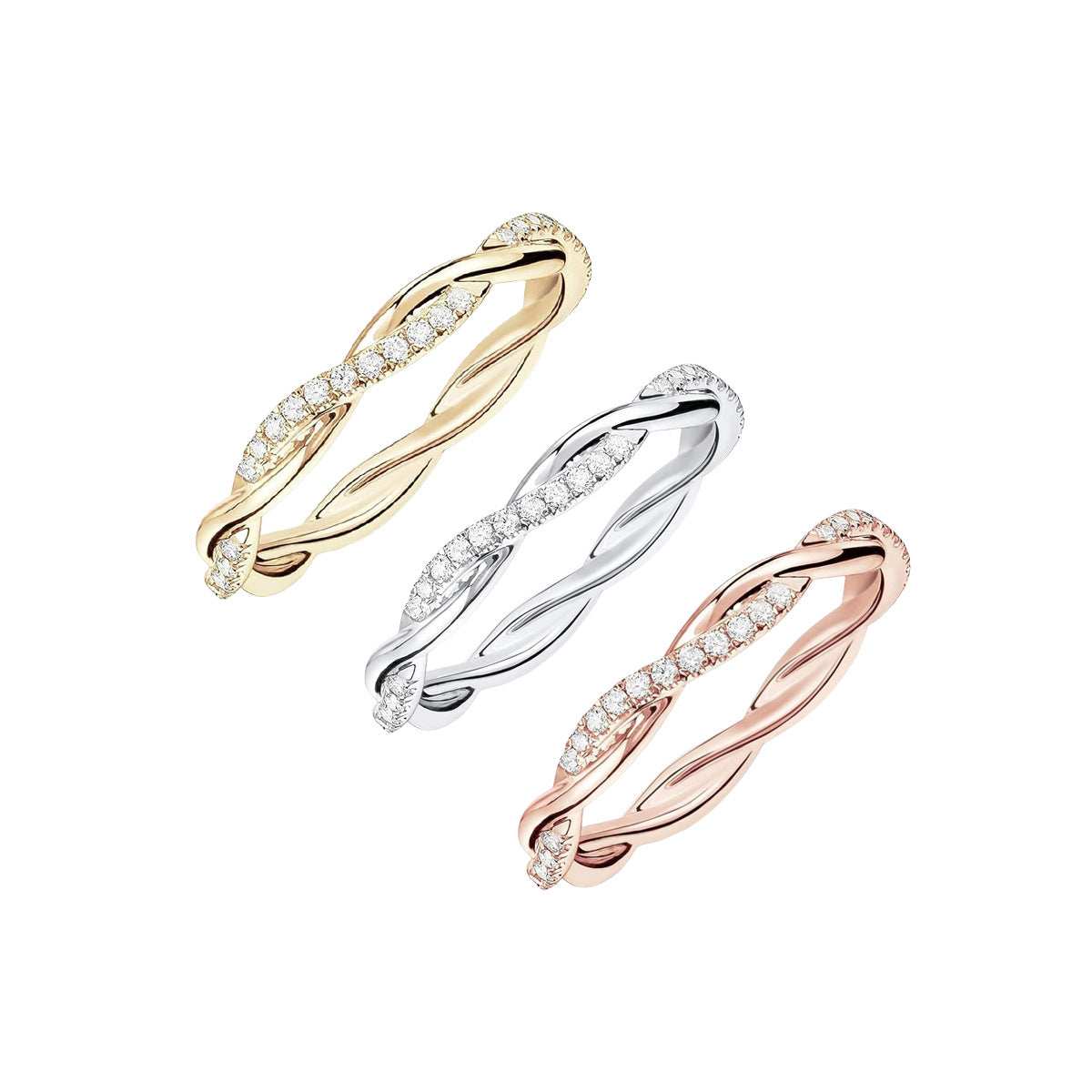 Casual Female Sier Gold Rose Cross Ring