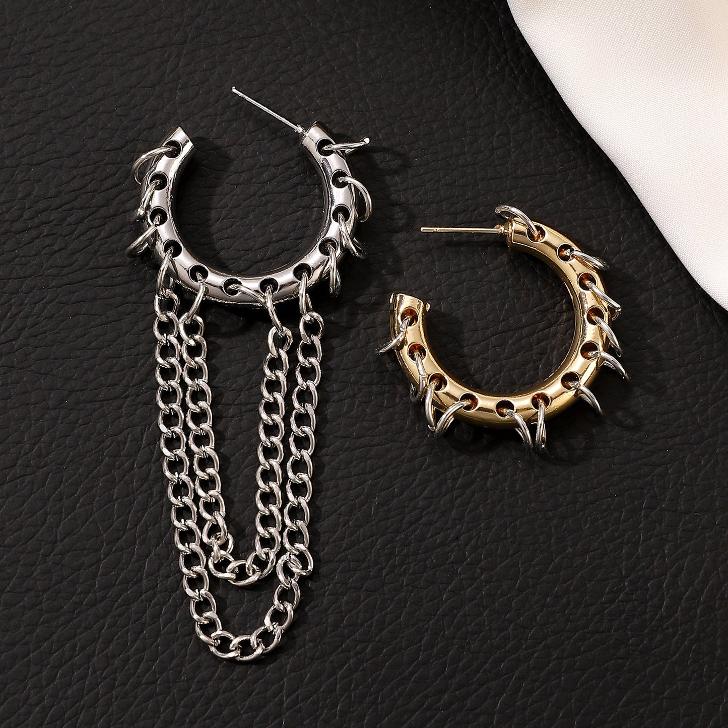 Women's Exaggerated Long Tassel Color Collision Design Ear Senior Versatile Rings