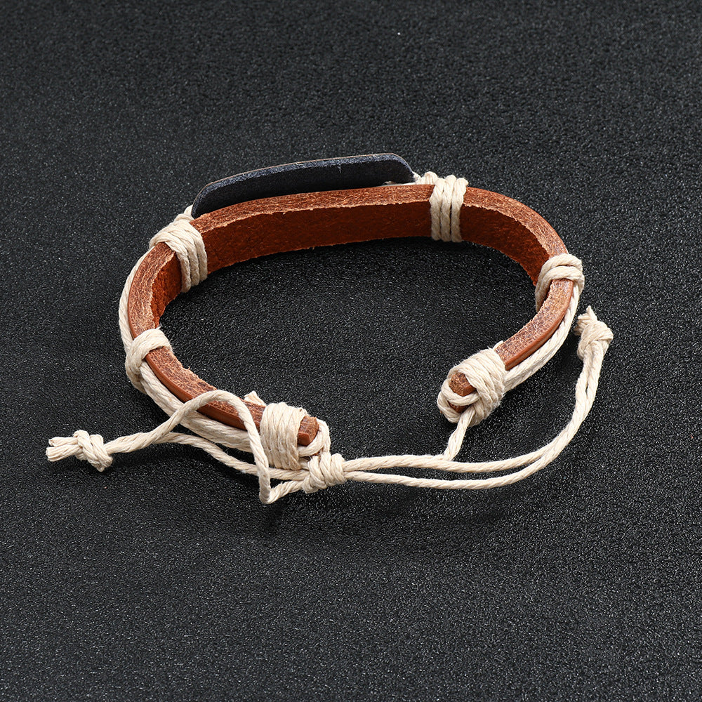 Women's & Men's & Leather Genuine And Jewelry National Style Heat Transfer Bracelets