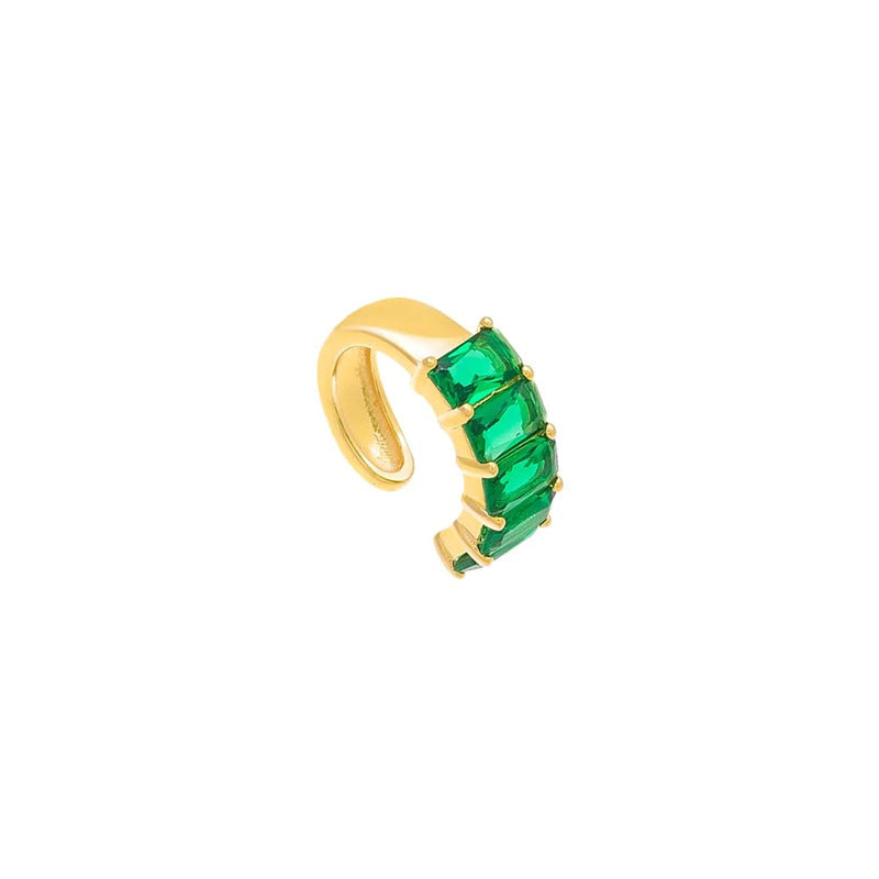 Rectangular Rhinestone Zircon Creative Personalized Light Rings