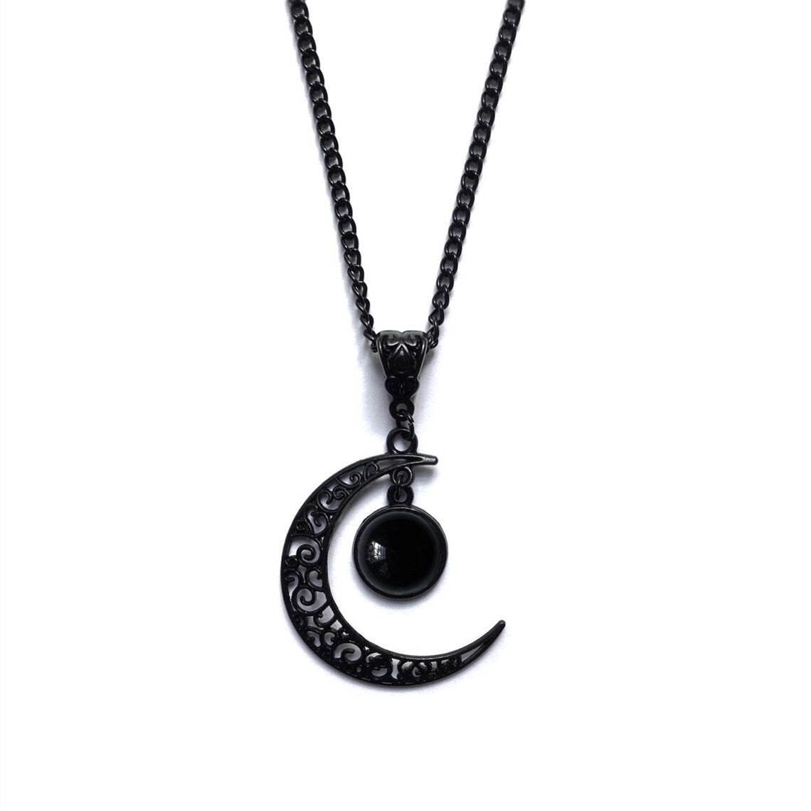 Unique Comfortable Punk Goth Moon Pendant Necklaces