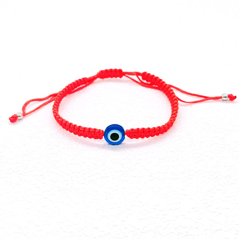 Bracelets en corde rouge, yeux bleus, diable, mauvais œil