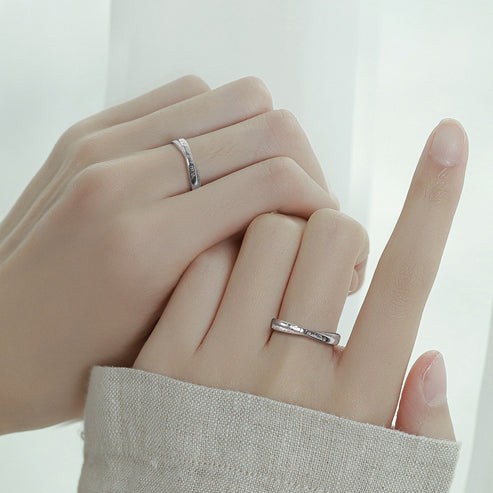 French Love You Couple Pair Sier Rings – Nutricaodiaria