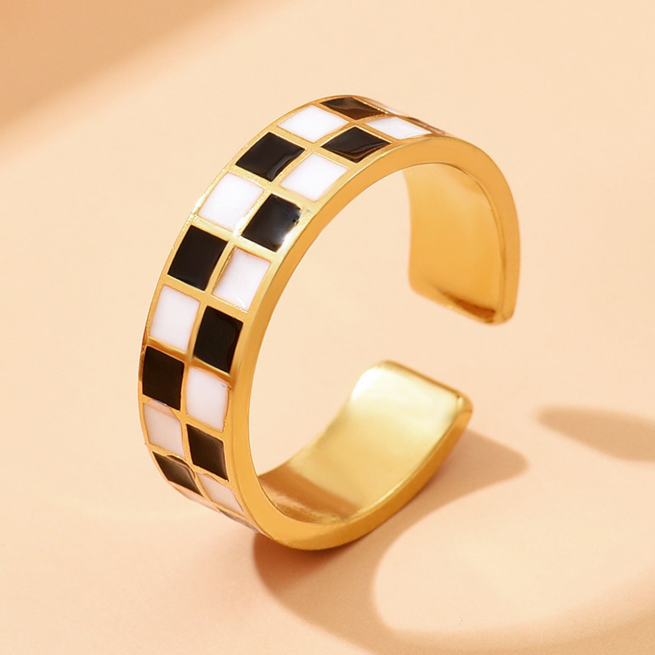 Female Simple Cold Style Titanium Steel High-grade Enamel Index Finger Ring