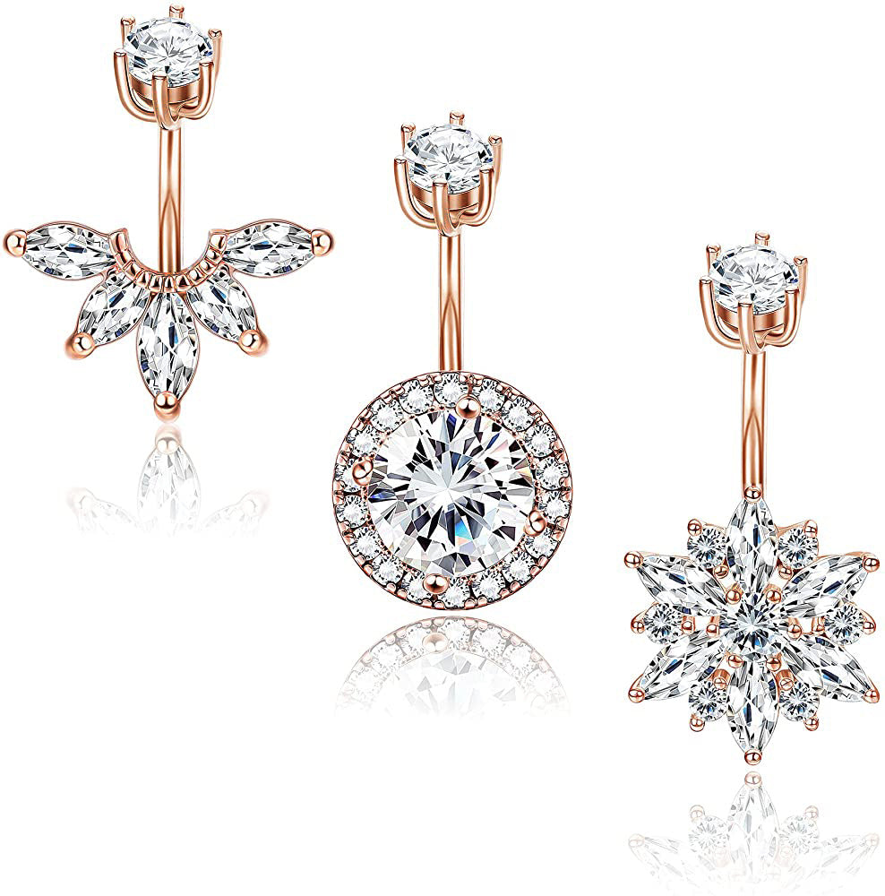 Zircon Navel Human Body Piercing Piece Rings