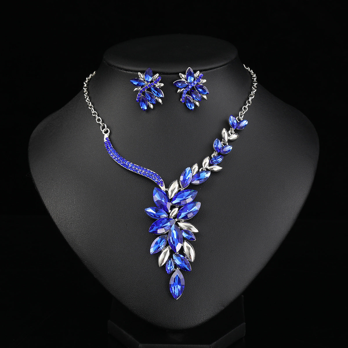 Bridal Alloy Diamond Crystal Glass Color Necklaces