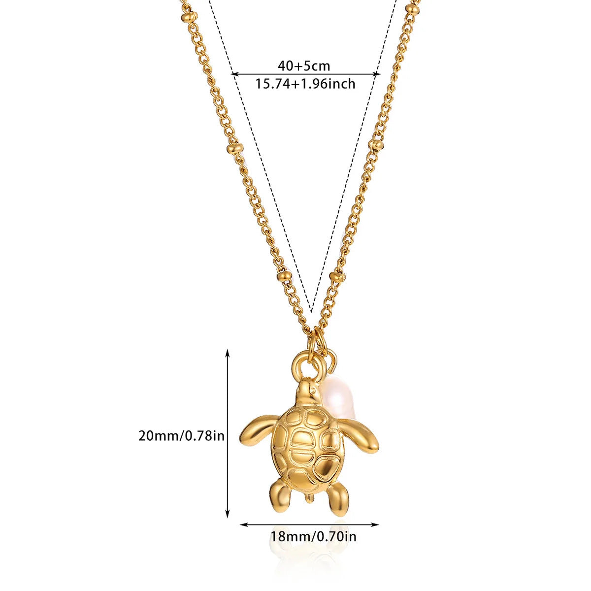 Small Conch Stainless Steel Shell Starfish Ocean Vacation Necklace