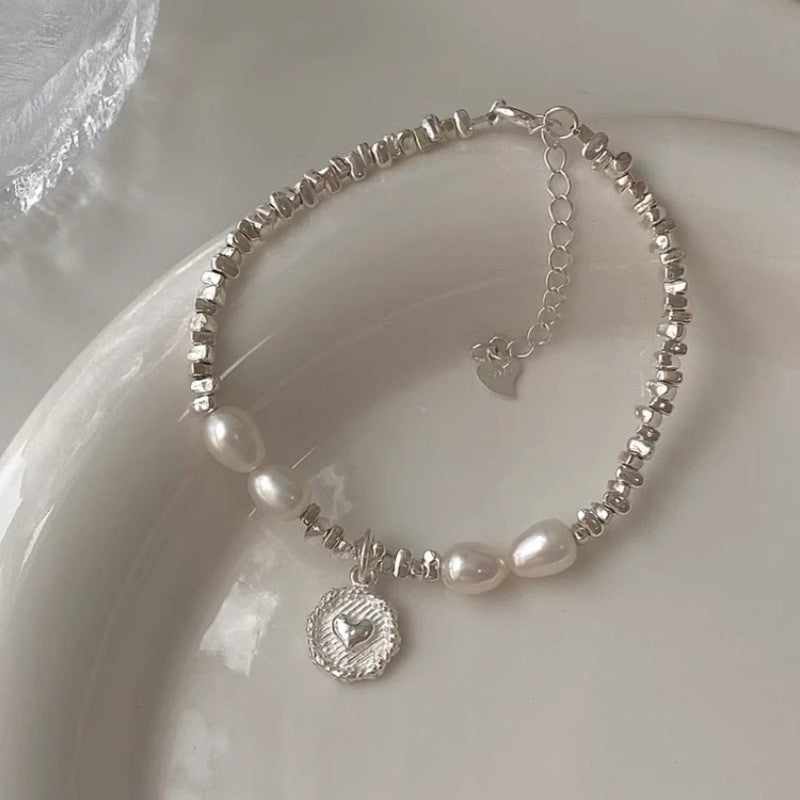 Pieces Of Sier Baroque Pearl High-grade Beaded Beads Elastic Bracelets