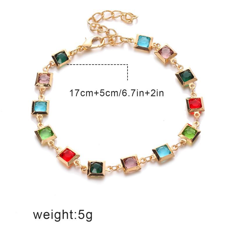 Loving Heart Multicolor Cutout Circle Diamond Bracelets