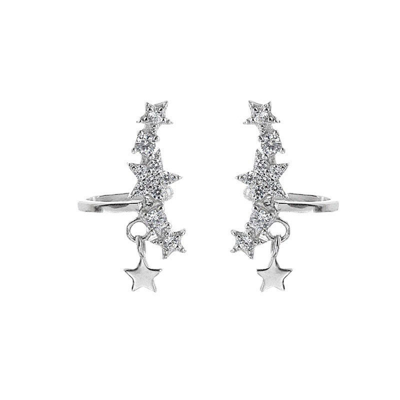Rhinestone Temperamental Tassels Star No Pierced Painless Pseudo Ear Clip