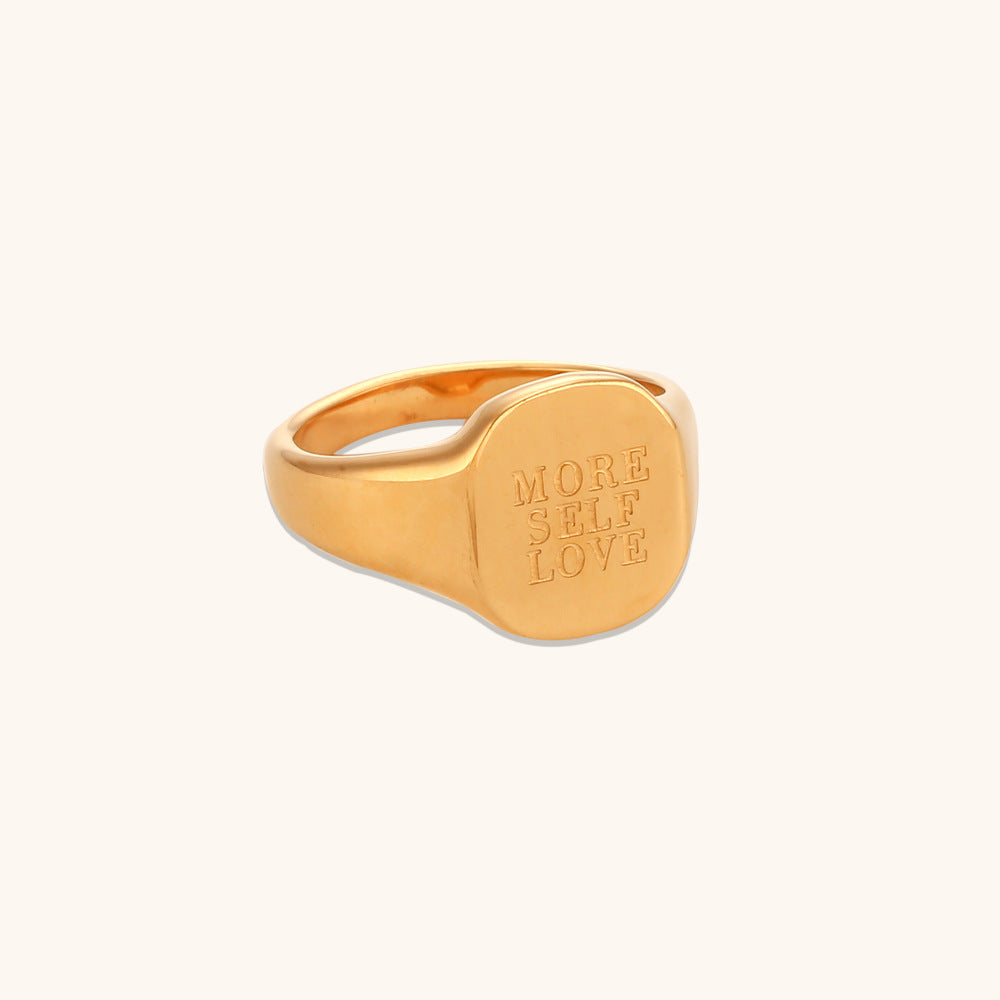 Women's Letters Special Interest Light Luxury Fashion Ring