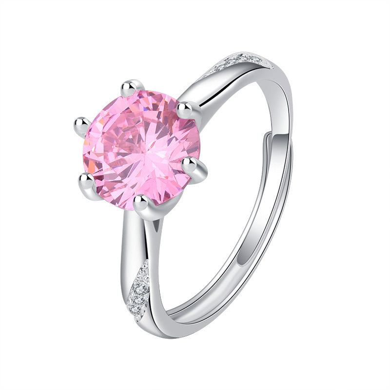 Streaming Drainage Welfare Pink Crystal Diamond Rings