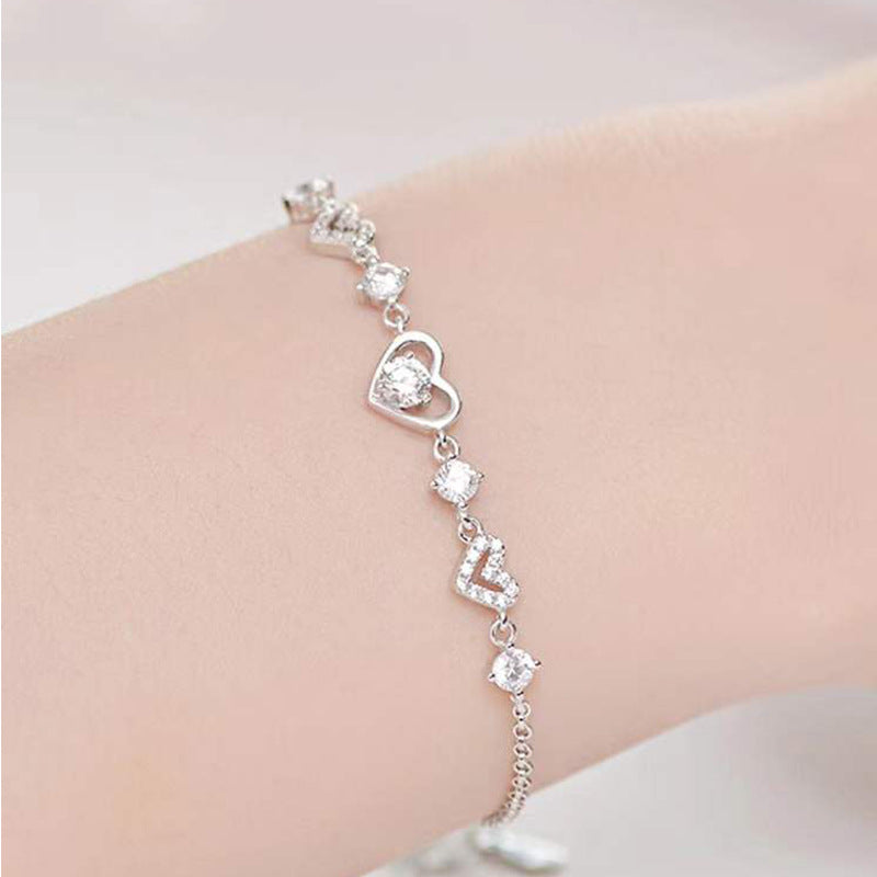 Heart Shaped Love Korean Style Diamond Bracelets