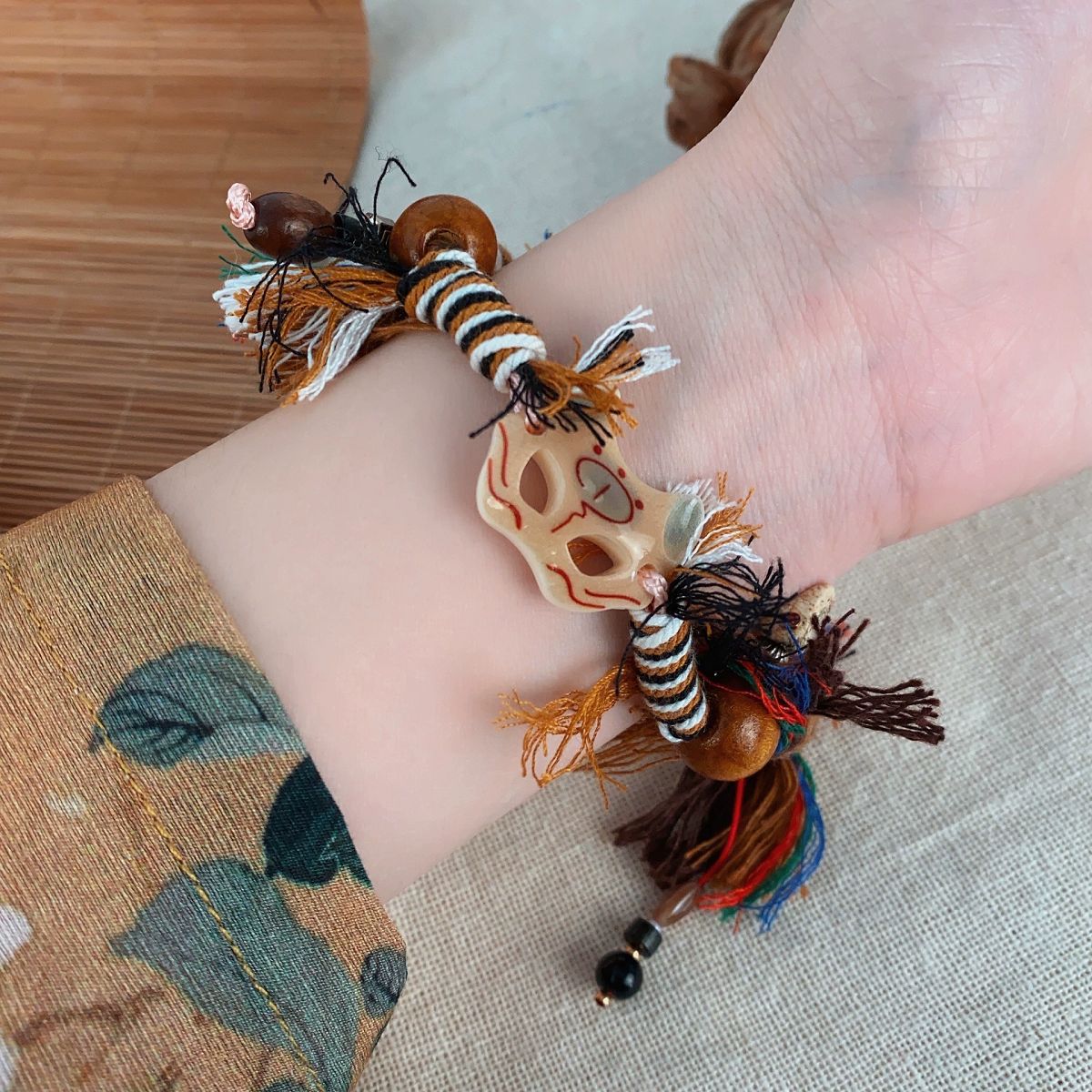 Women's & Men's Strap Five Emperors Coin Hand Weaving Ethnic Bracelet