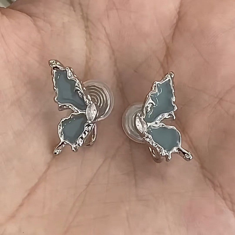 Butterfly Zircon Female Retro Minority Design High Ear Clip