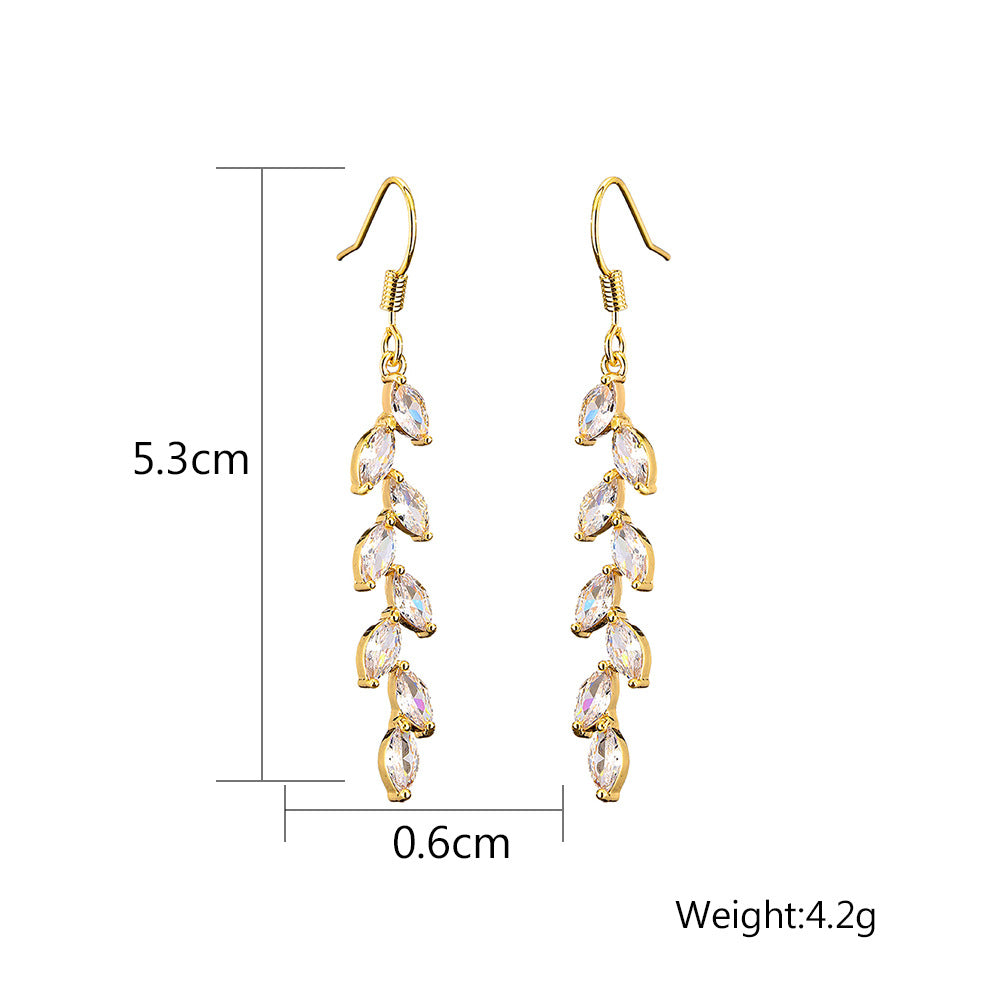 Boucles d'oreilles en Zircon incrusté de blé pour femmes et simples, pour boucles d'oreilles tendance