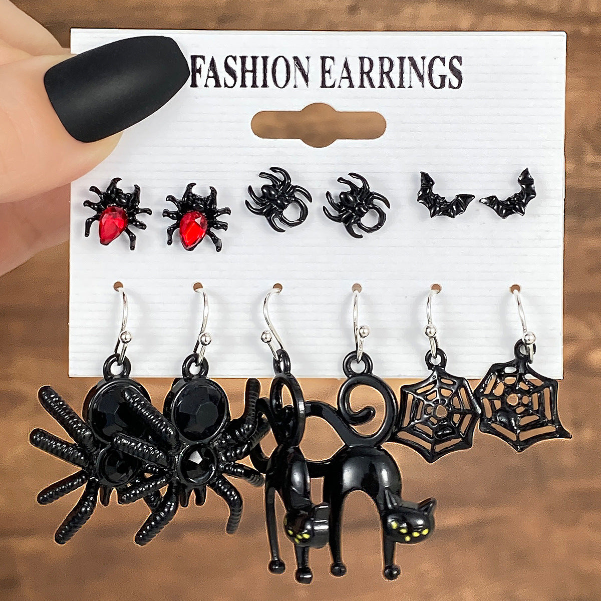 Halloween Personalized Niche Dripping Bat Spider Earrings