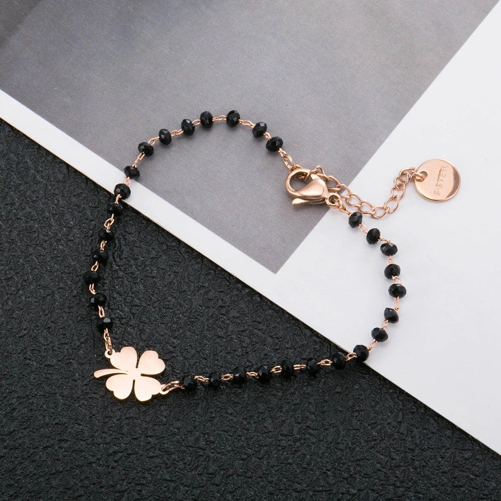 Steel Ornament Clover Female Simple Couple Bracelets