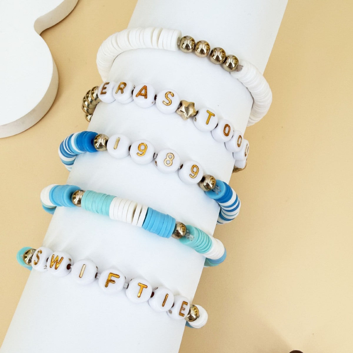 Taylor Fan Stretch Personality Colorful Letters Beaded Bracelet