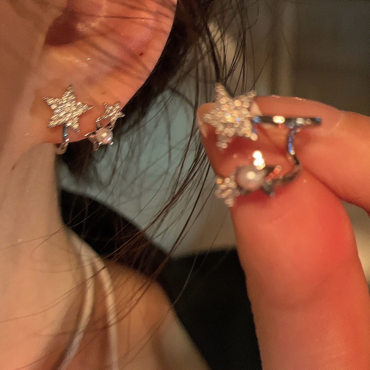 Boucles d'oreilles en Zircon étoile perle pour femmes, Design tendance, de haute qualité