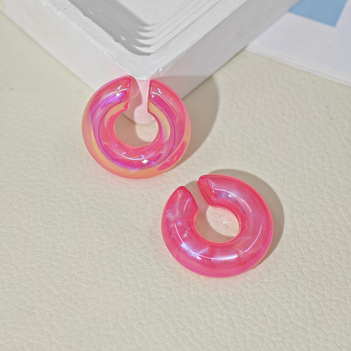 Acrylic Candy Color Matte Simple Design Ear Clip