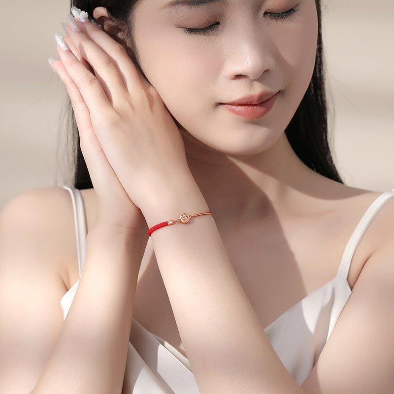 Handgelenkkette Life Light Luxuriöse rote Seilarmbänder im chinesischen Stil