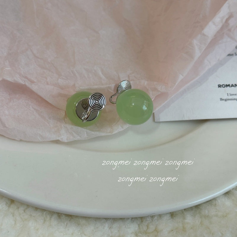 Small Size Round Beads Special Interest Simple Ear Clip