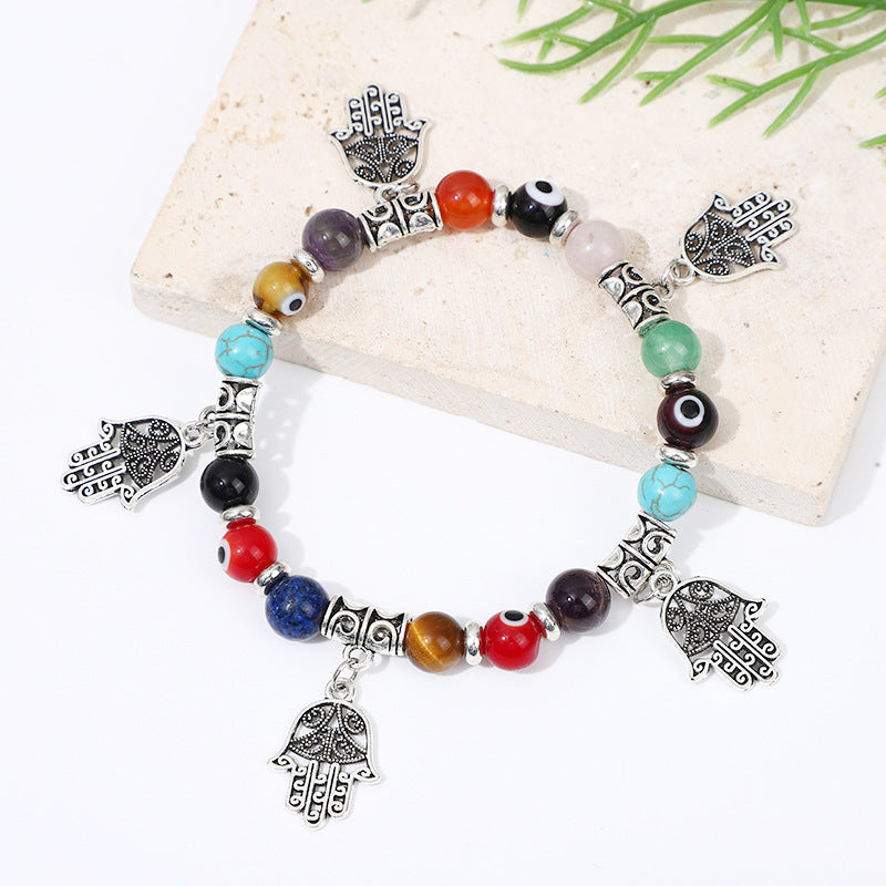 Glass Bead Devil's Eye Natural Stone Bracelets