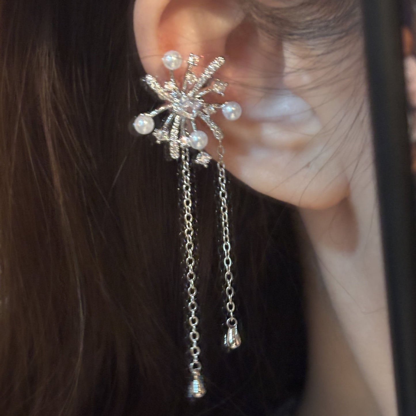 Round Tassel Bone French Vintage Court Style Light Ear Clip