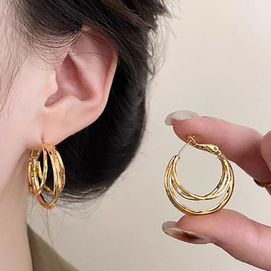 Hoop Three-line High-grade Unique Ear Fashion Personality Rings