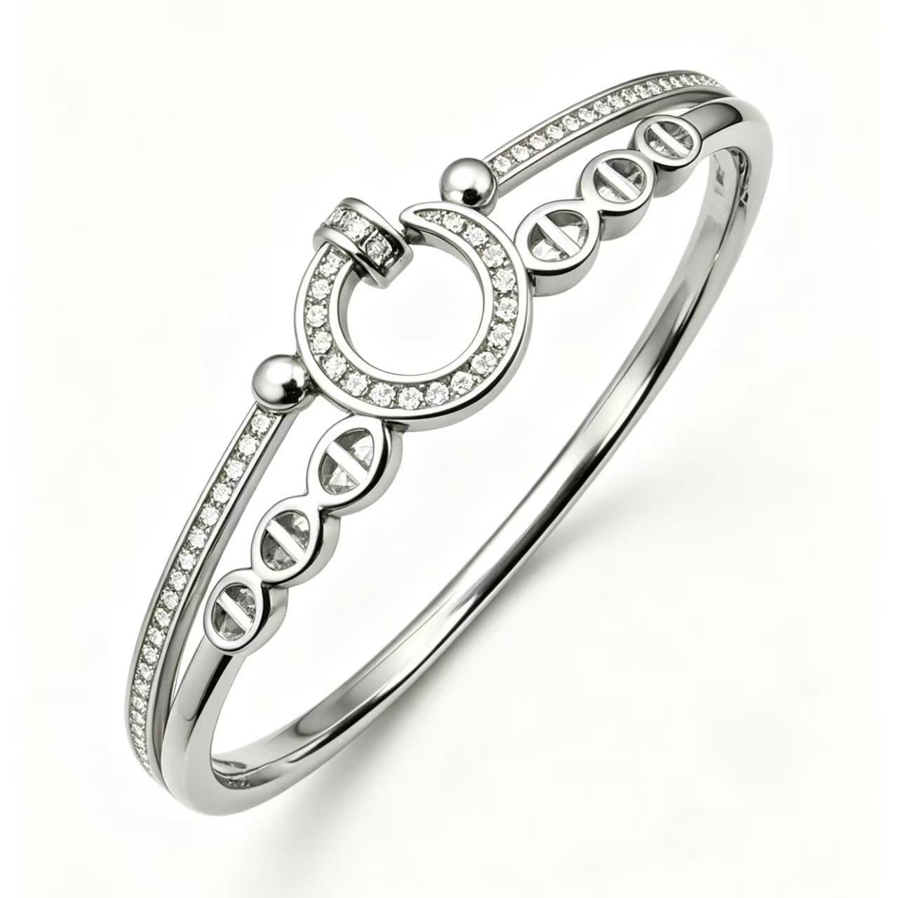 Women's Crescent Diamond Fashion Roman Digital Design Commute Bracelet