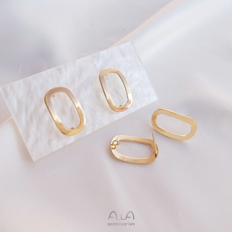 Color Protection Round Oval Handmade Ear Trendy Earrings
