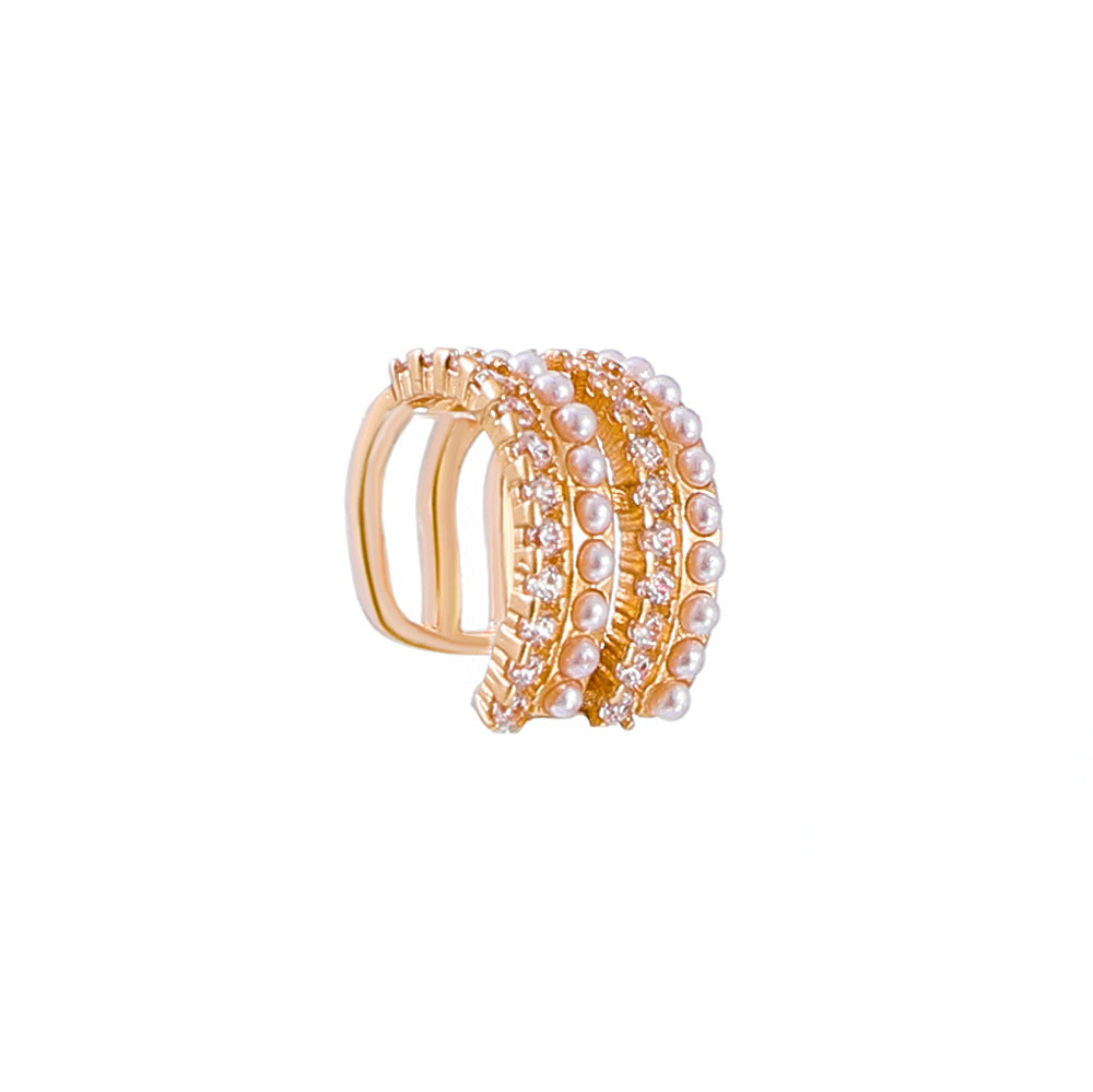 Inlaid Zircon Shaped Light Luxury Design Ear Clip