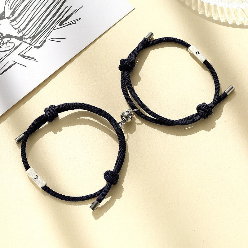 Couple Pair Of Magnet Suction Simple Retro Bracelets