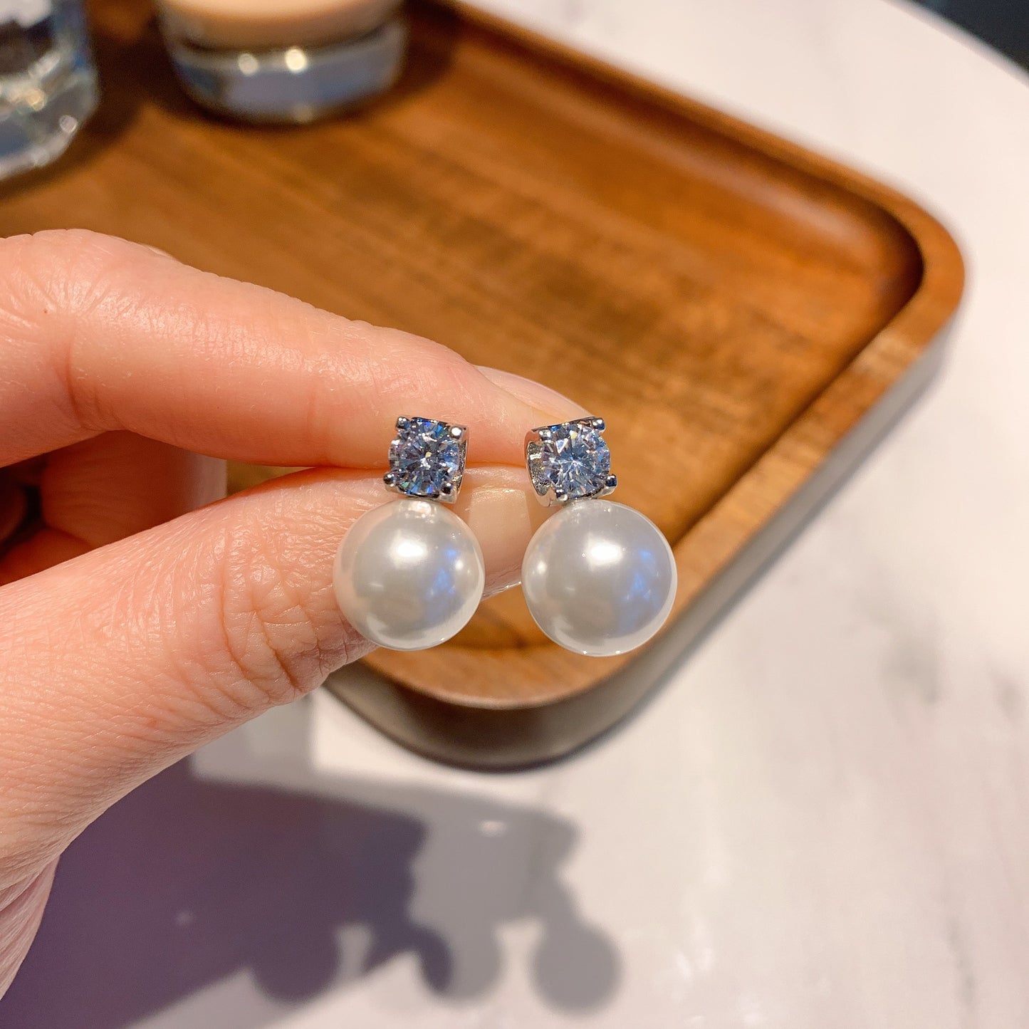 Women's Live Broadcast Australia Fritillary Pearl Eardrops Personalized Cold Jewelry Set
