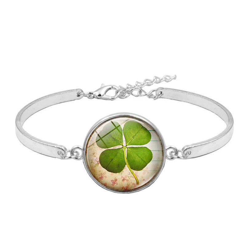 Lucky Four-leaf Clover Time Stone Female Gift Bracelets