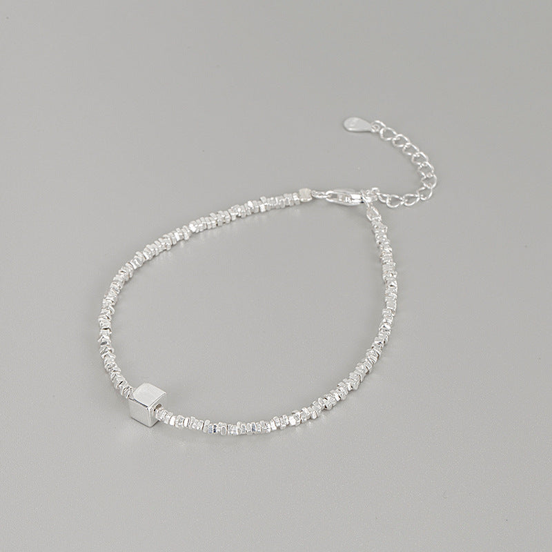 Morceaux de bracelets irréguliers simples carrés en argent sterling