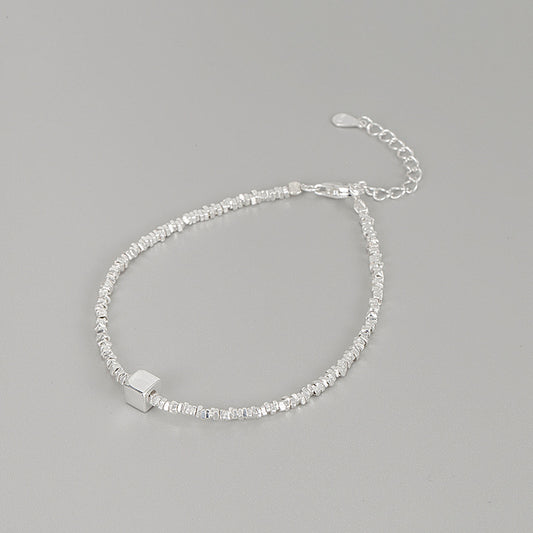 Morceaux de bracelets irréguliers simples carrés en argent sterling