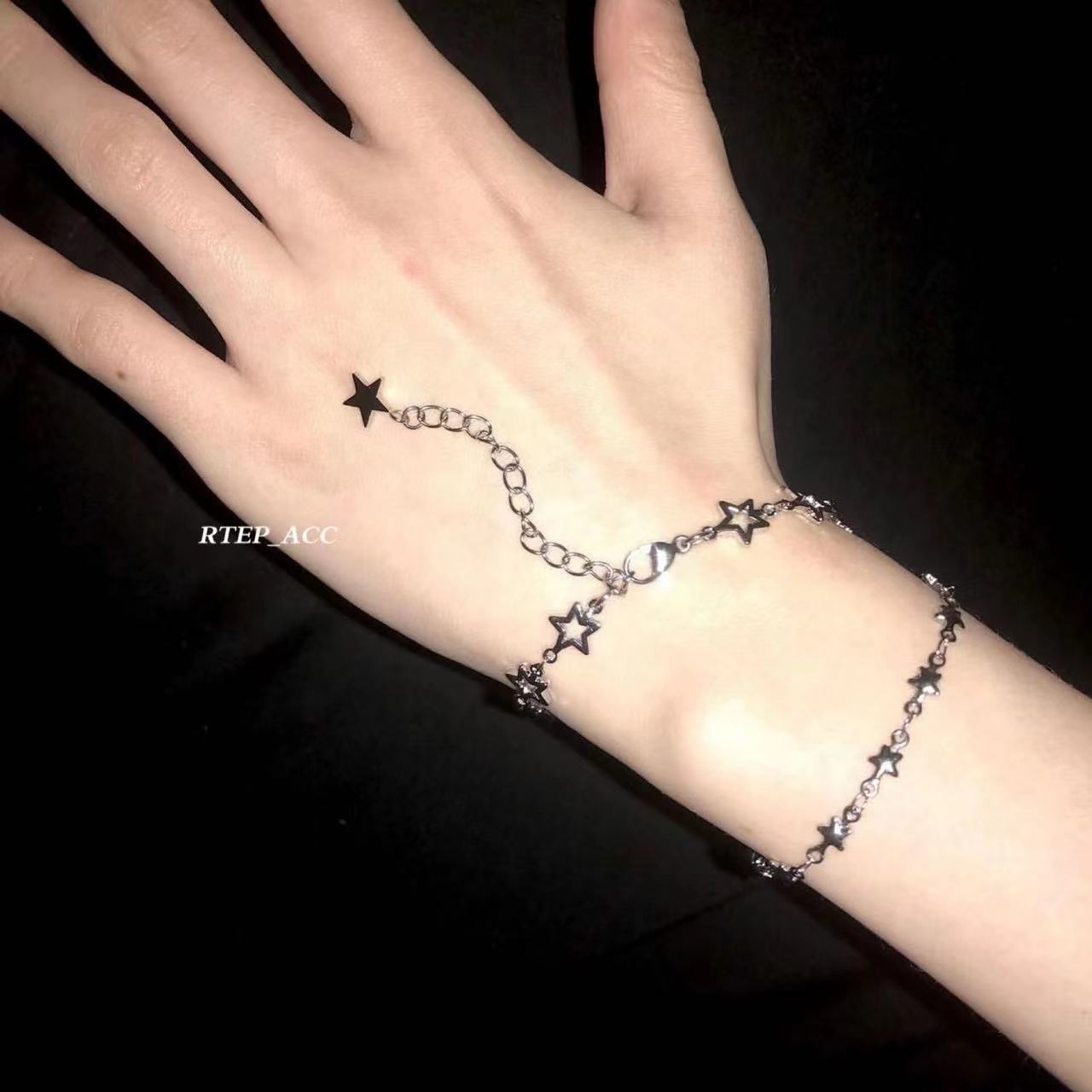 Star Chain Hot Electroplating Hollow Pentagram Fashionable Twin Bracelet